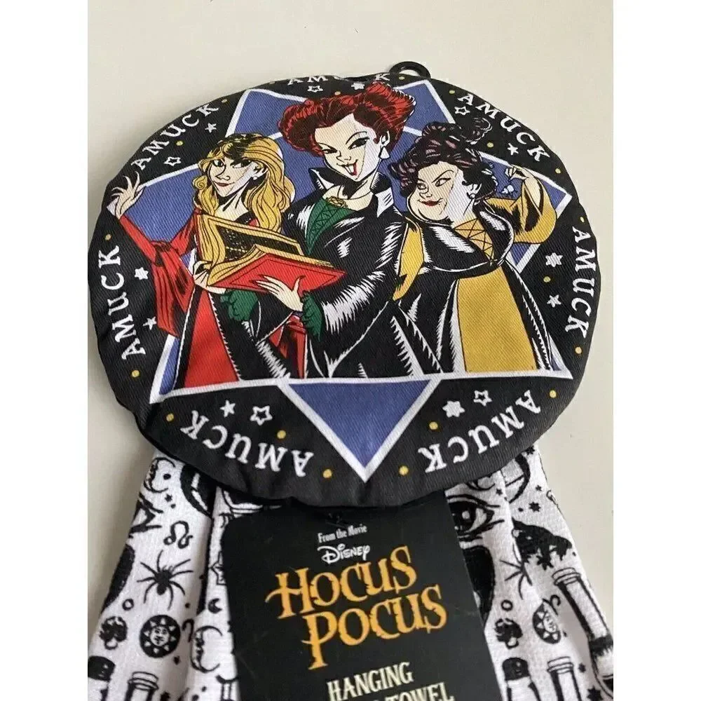 Disney Hocus Pocus Hanging Kitchen Towel Sanderson Sisters Halloween Potions NEW